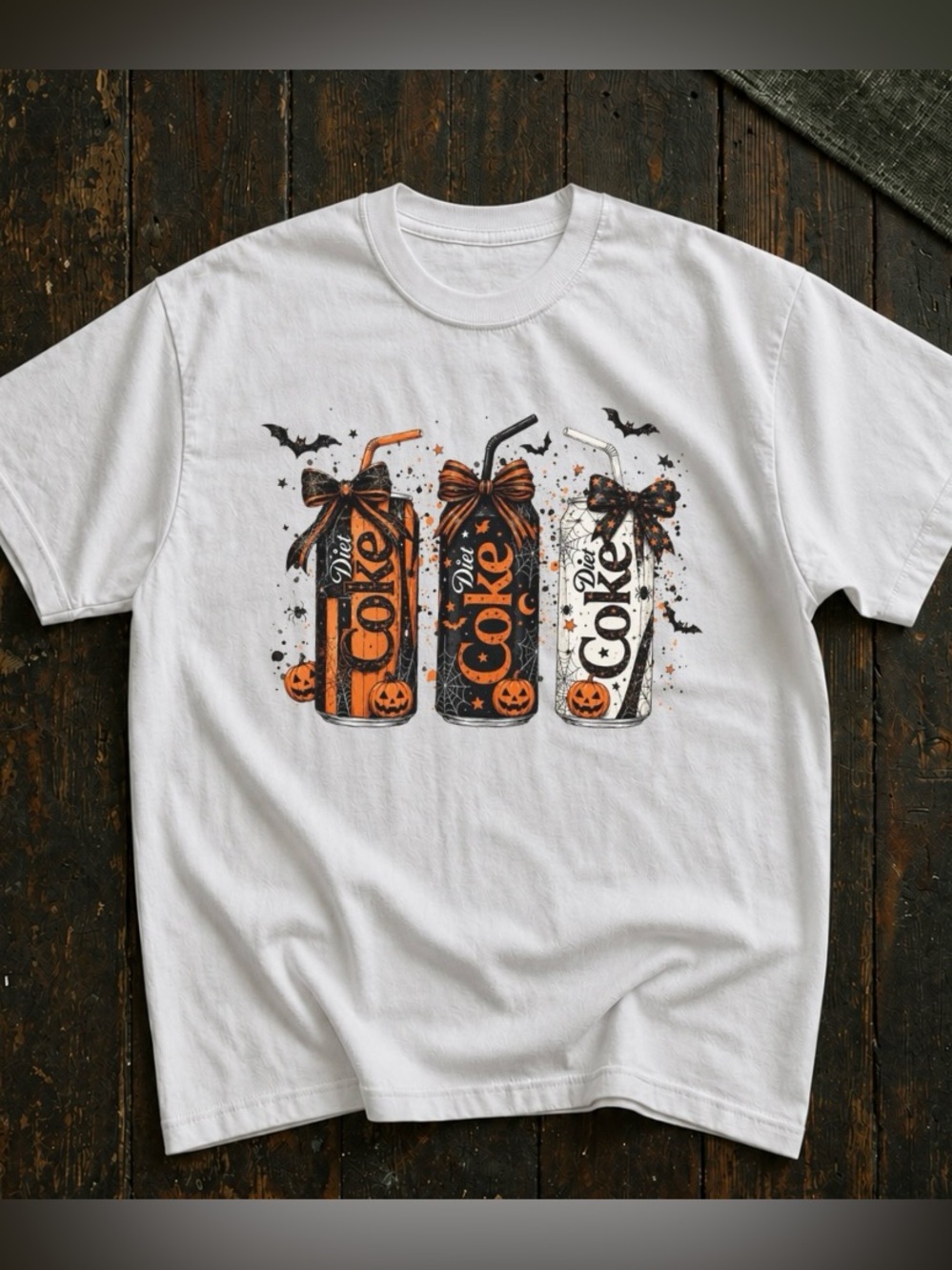 Diet Coke Pumpkin Spooky Halloween Season Graphic Tee - White